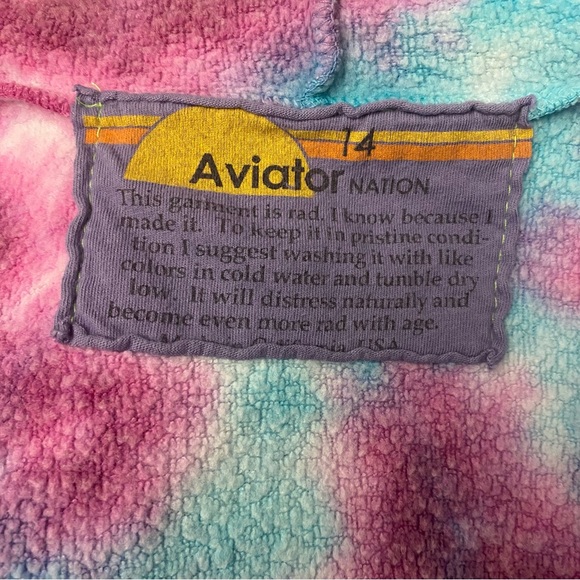 Aviator Nation Hand Dyed Zip Hoodie (Size 14 Girls/ Size XS/S Women’s) - Picture 10 of 12